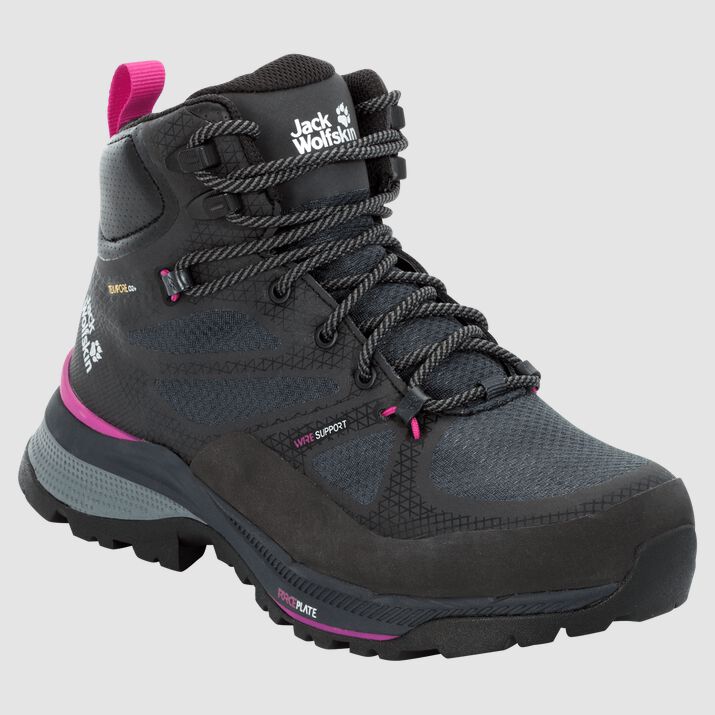 Botas Senderismo Jack Wolfskin Force Striker Texapore Mid Mujer Negros/Rosas Mexico-1274315